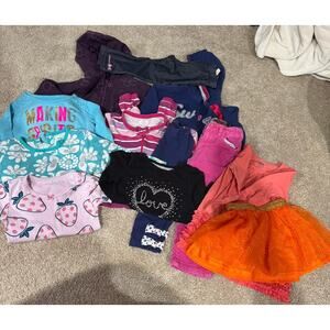 12 Piece LOT of Baby Girls Size 2T Jackets Leggings Long Sleeve Shirts Pants